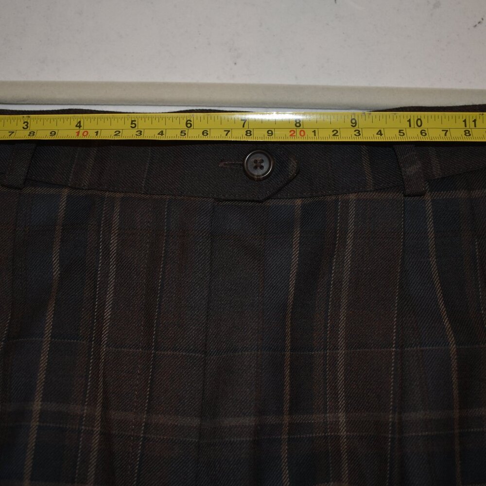 Ralph Lauren 100% Pure New Wool Women's Brown Plaid Dress Pants Size 4 - Picture 13 of 16